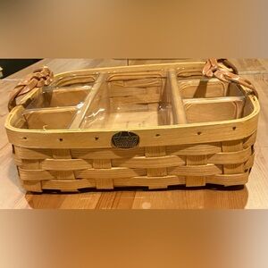Rare Vintage Peterboro Divided  Basket with Clear inner liner.  Great condition